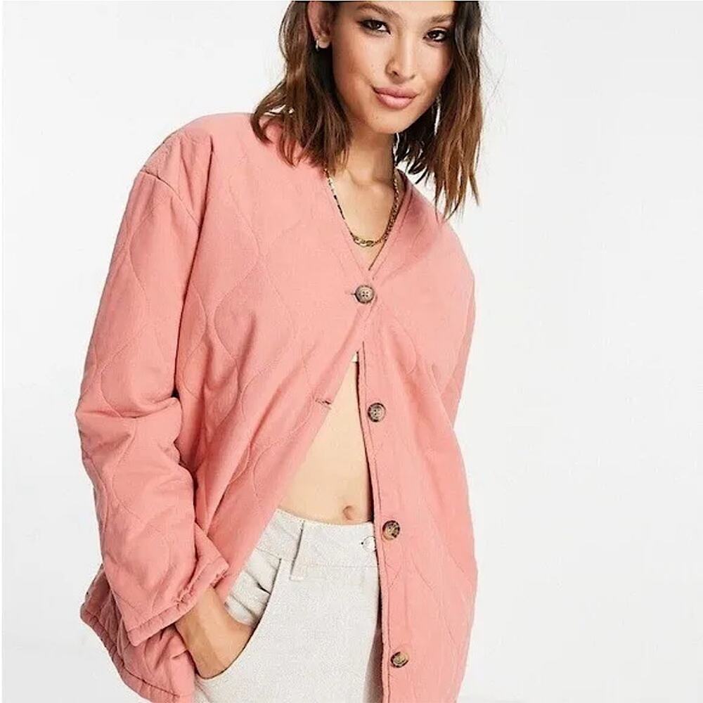 Topshop Washed Quilted Jacket Nwt